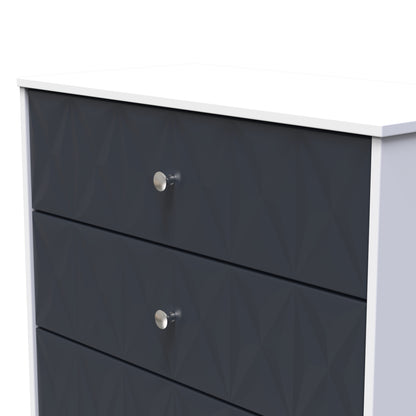 San Jose Chest of Drawers Dark Grey & White 3 Drawers 77cm