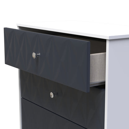 San Jose Chest of Drawers Dark Grey & White 3 Drawers 77cm