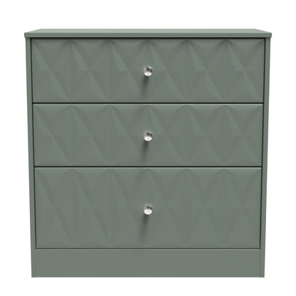 San Jose Chest of Drawers Green 3 Drawers 77cm