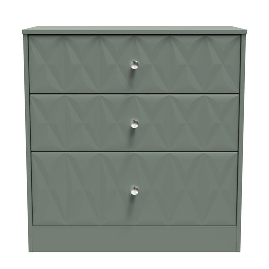 San Jose Chest of Drawers Green 3 Drawers 77cm