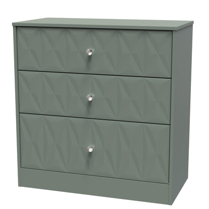 San Jose Chest of Drawers Green 3 Drawers 77cm