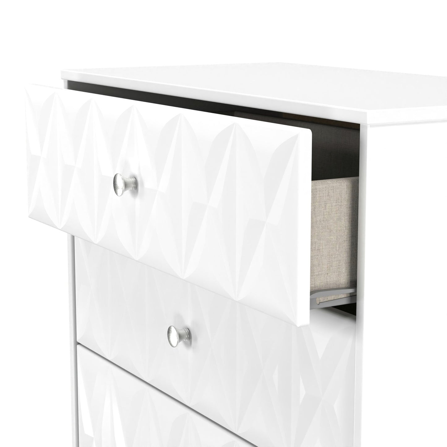 San Jose Chest of Drawers White 3 Drawers 77cm