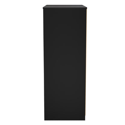 San Jose Tall Chest of Drawers Black 4 Drawers 77cm