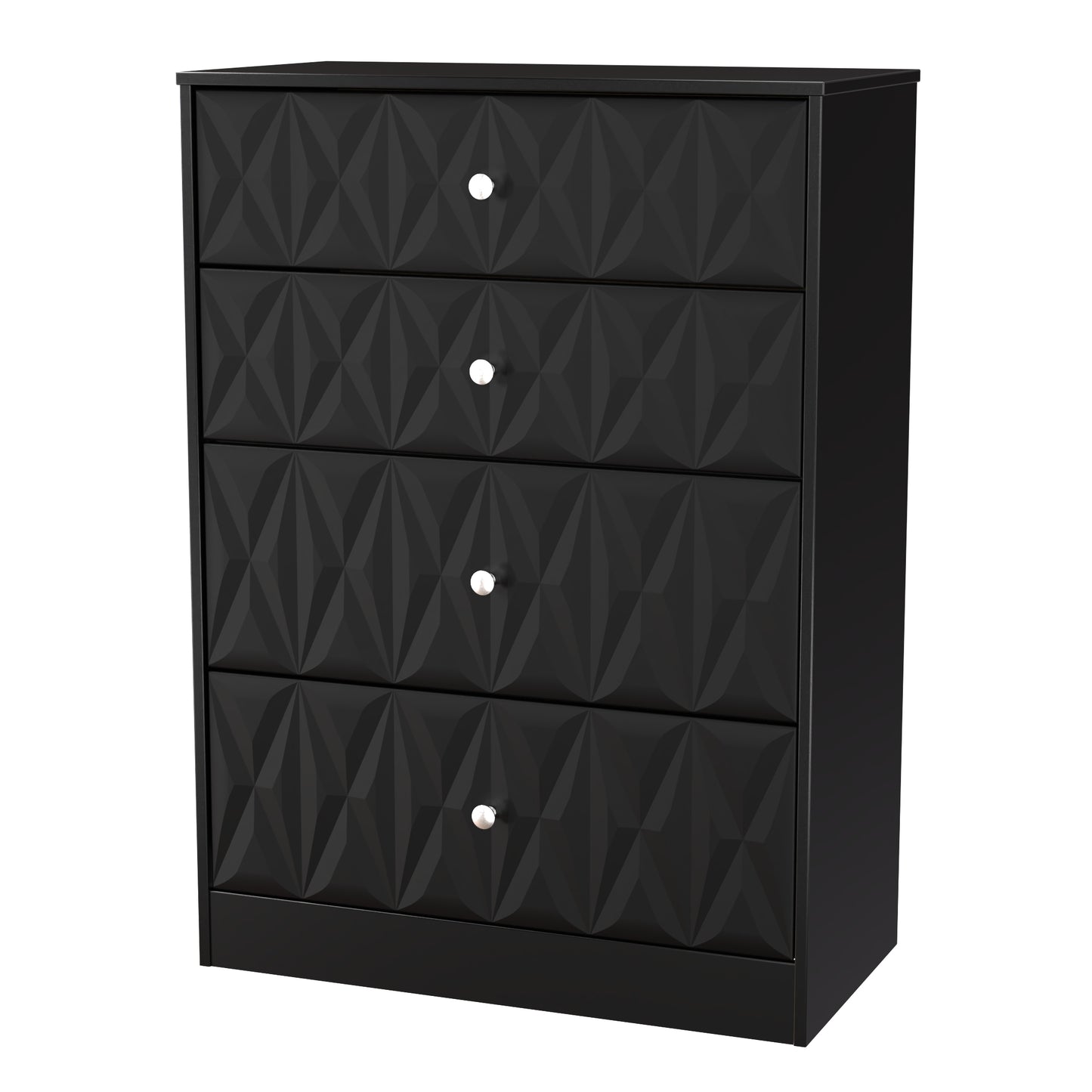San Jose Tall Chest of Drawers Black 4 Drawers 77cm