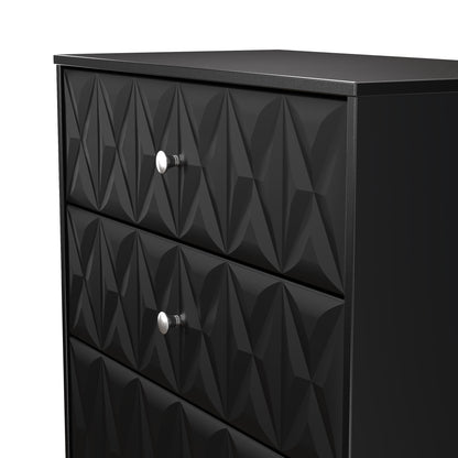 San Jose Tall Chest of Drawers Black 4 Drawers 77cm