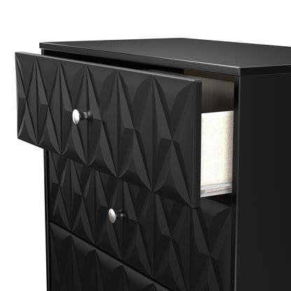 San Jose Tall Chest of Drawers Black 4 Drawers 77cm