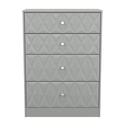 San Jose Tall Chest of Drawers Grey 4 Drawers 77cm