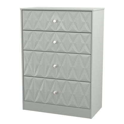San Jose Tall Chest of Drawers Grey 4 Drawers 77cm