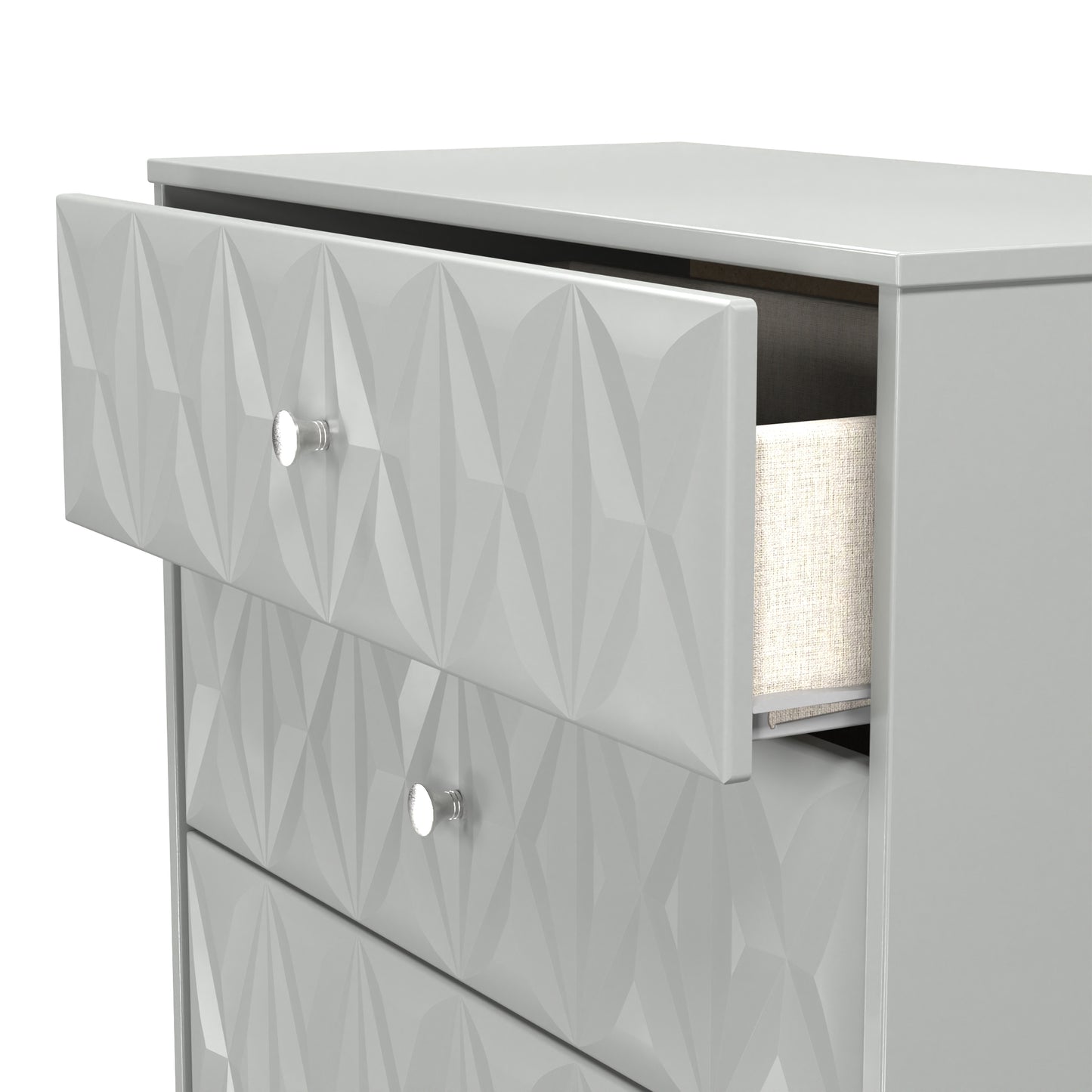 San Jose Tall Chest of Drawers Grey 4 Drawers 77cm