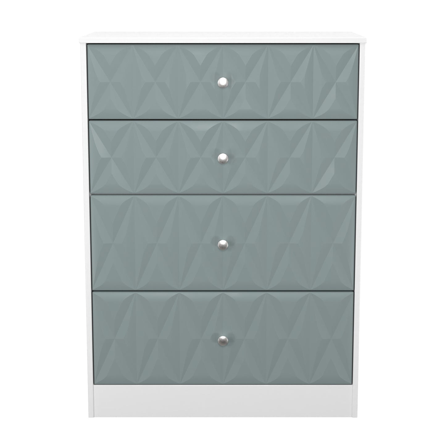 San Jose Tall Chest of Drawers Teal & White 4 Drawers 77cm