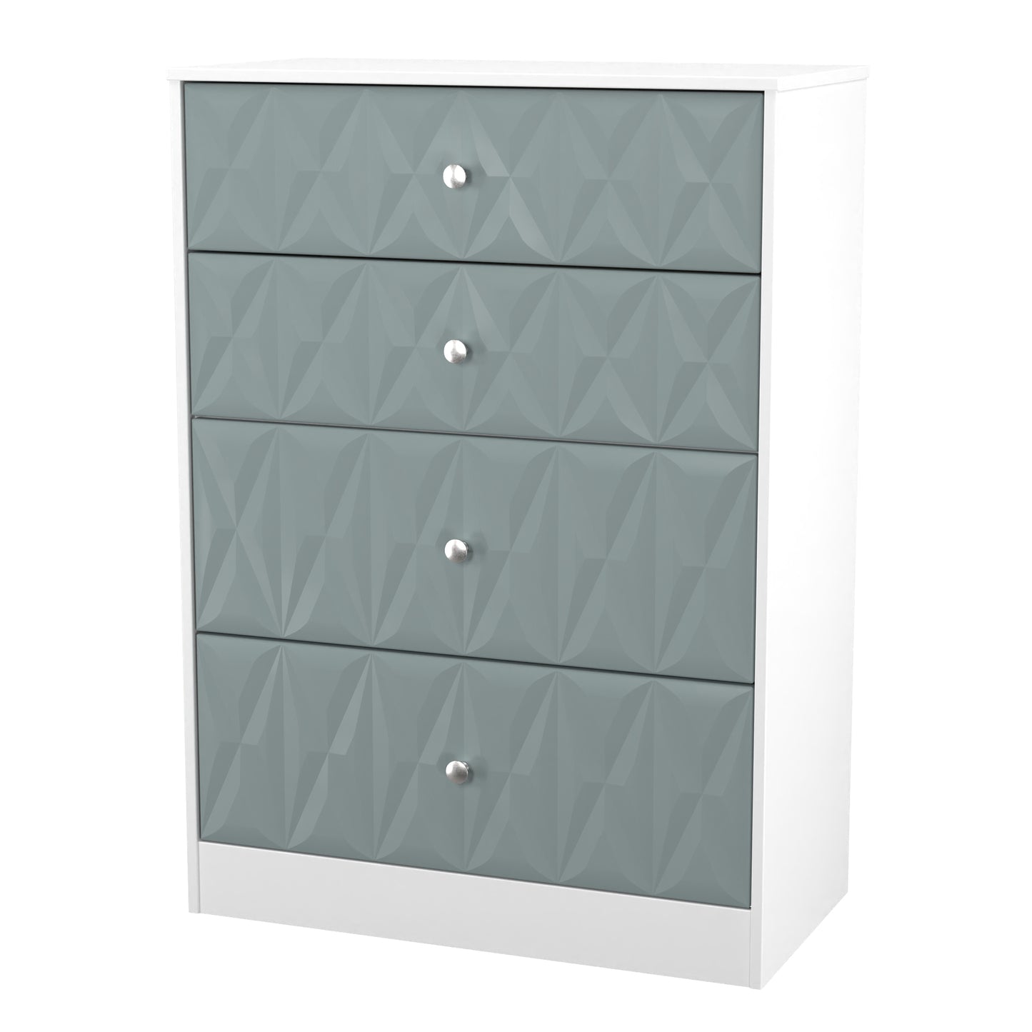 San Jose Tall Chest of Drawers Teal & White 4 Drawers 77cm