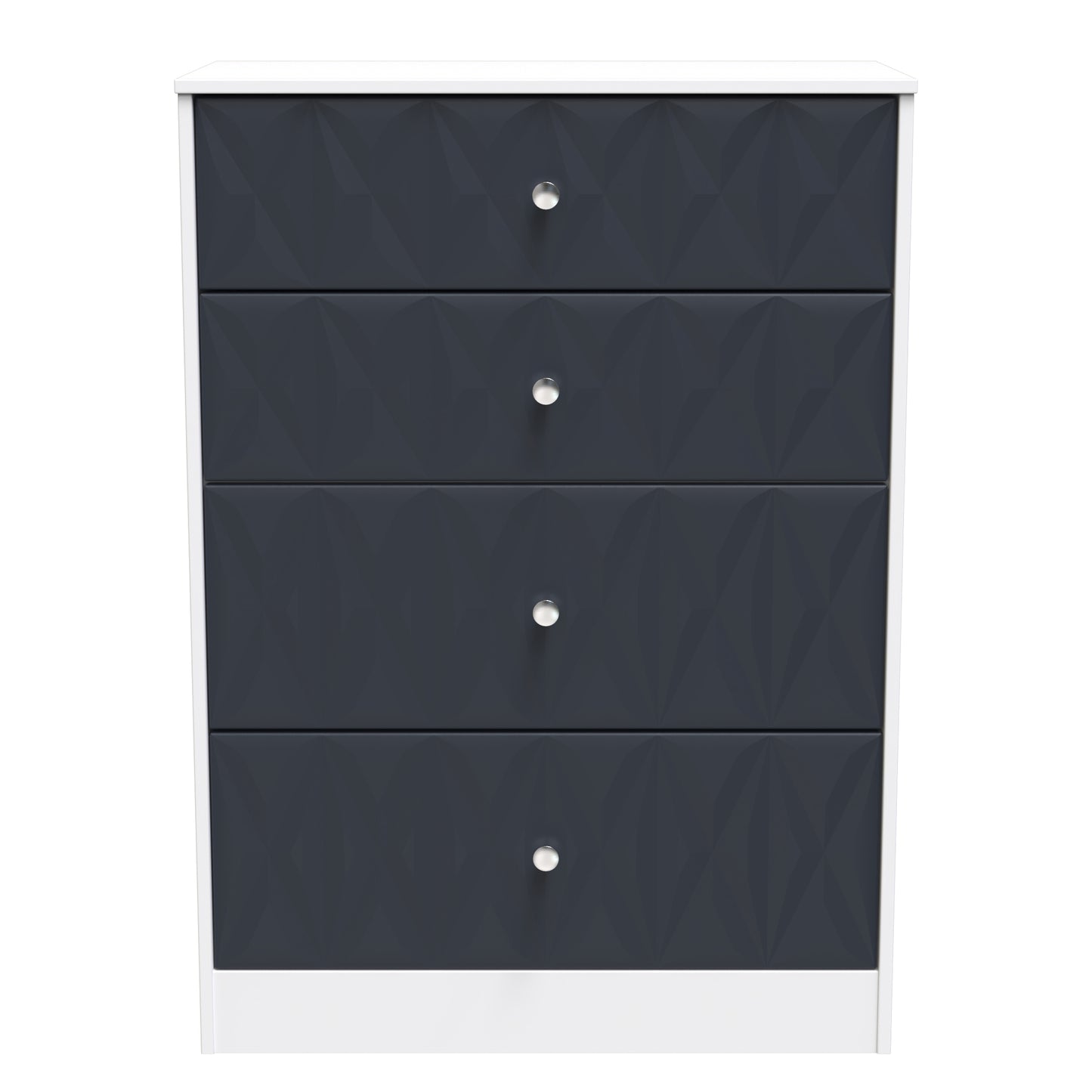San Jose Tall Chest of Drawers Dark Grey & White 4 Drawers 77cm