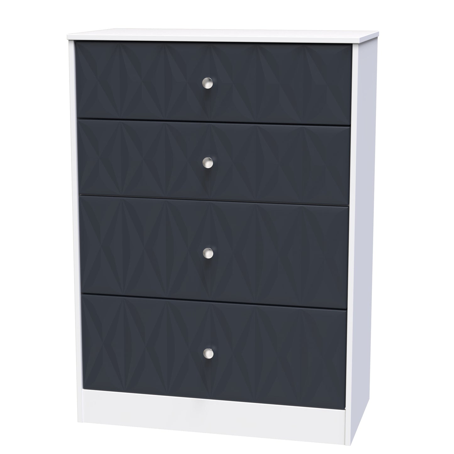 San Jose Tall Chest of Drawers Dark Grey & White 4 Drawers 77cm