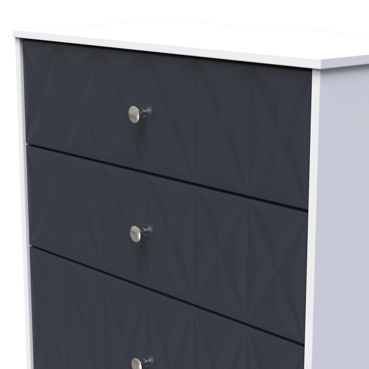 San Jose Tall Chest of Drawers Dark Grey & White 4 Drawers 77cm