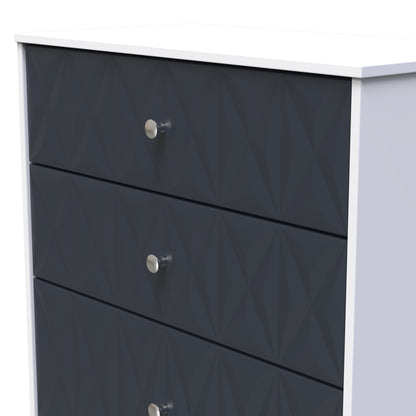 San Jose Tall Chest of Drawers Dark Grey & White 4 Drawers 77cm