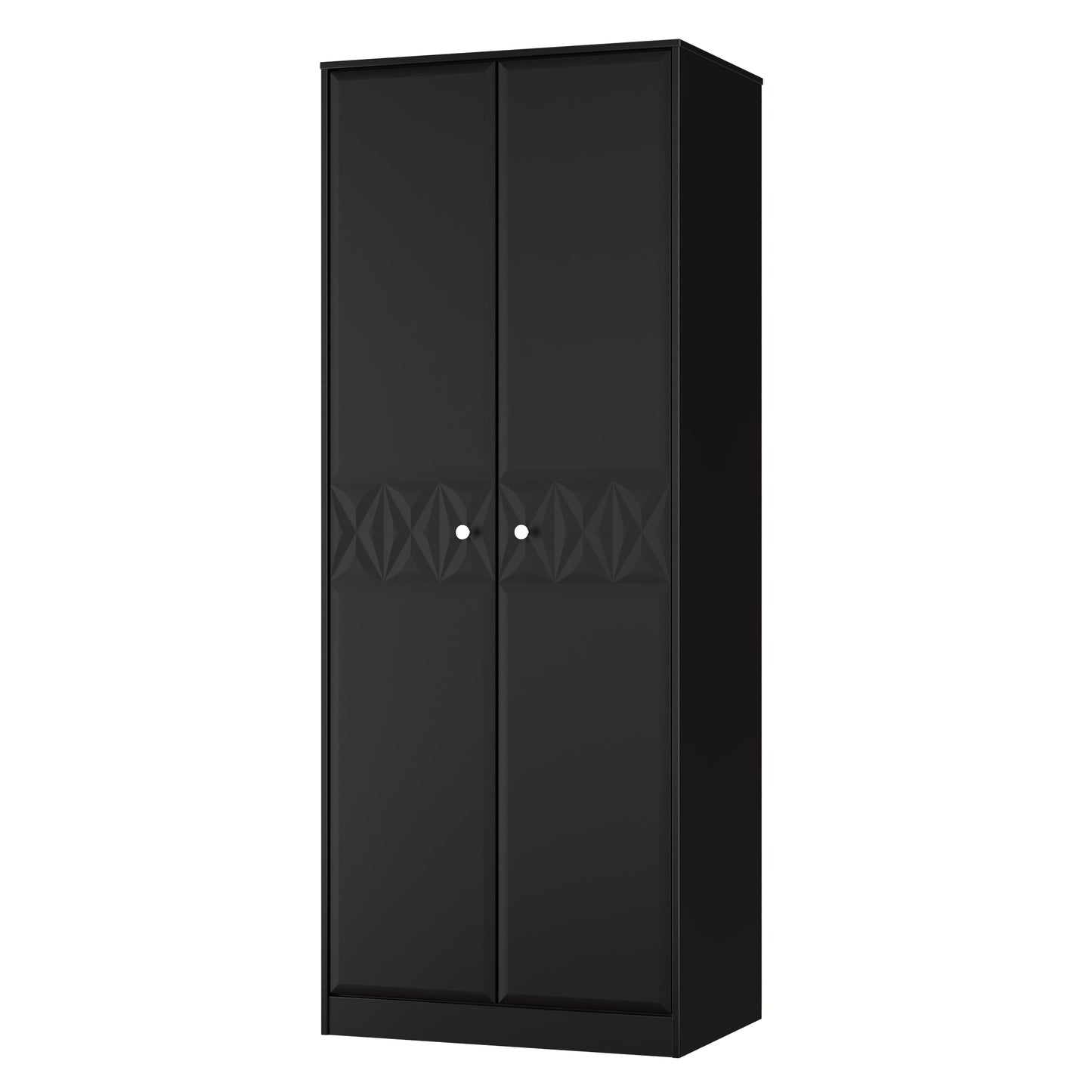 San Jose Tall Wardrobe Black 2 Doors 1 Shelf 77cm