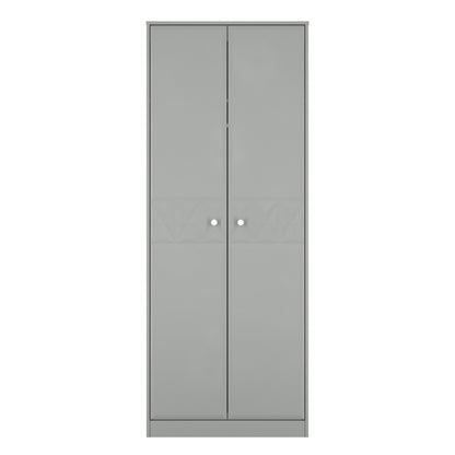 San Jose Tall Wardrobe Grey 2 Doors 1 Shelf 77cm