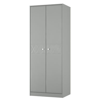 San Jose Tall Wardrobe Grey 2 Doors 1 Shelf 77cm