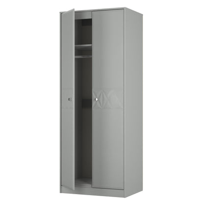San Jose Tall Wardrobe Grey 2 Doors 1 Shelf 77cm