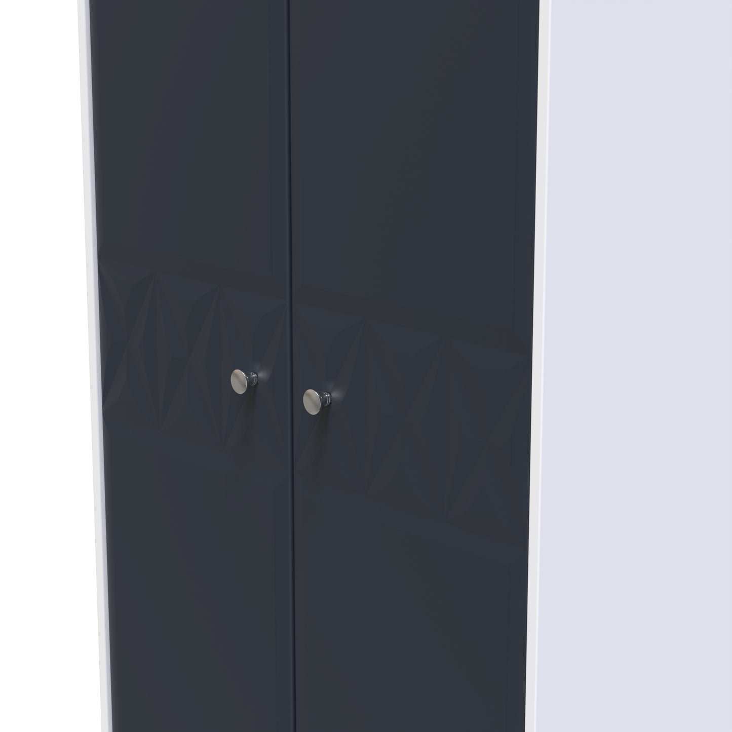 San Jose Tall Wardrobe Dark Grey & White 2 Doors 1 Shelf 77cm