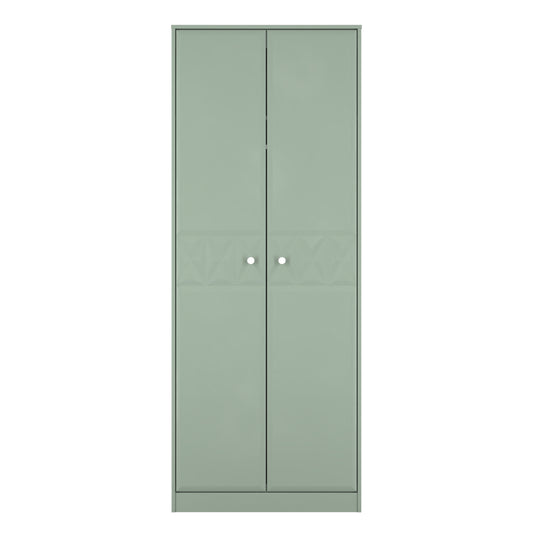 San Jose Tall Wardrobe Green 2 Doors 1 Shelf 77cm