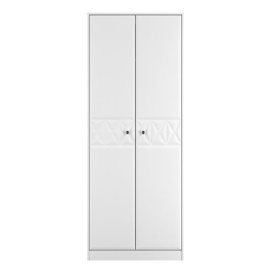 San Jose Tall Wardrobe White 2 Doors 1 Shelf 77cm