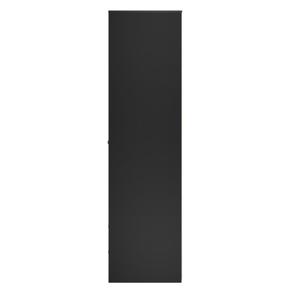 San Jose Tall Wardrobe Black 2 Doors 2 Drawers 77cm