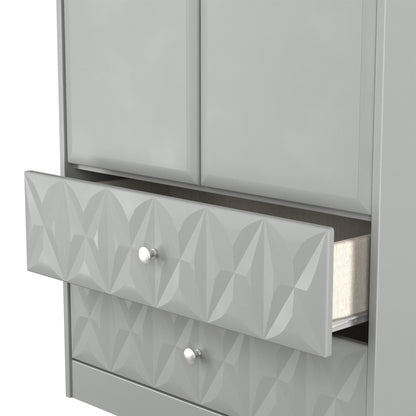 San Jose Tall Wardrobe Grey 2 Doors 2 Drawers 77cm