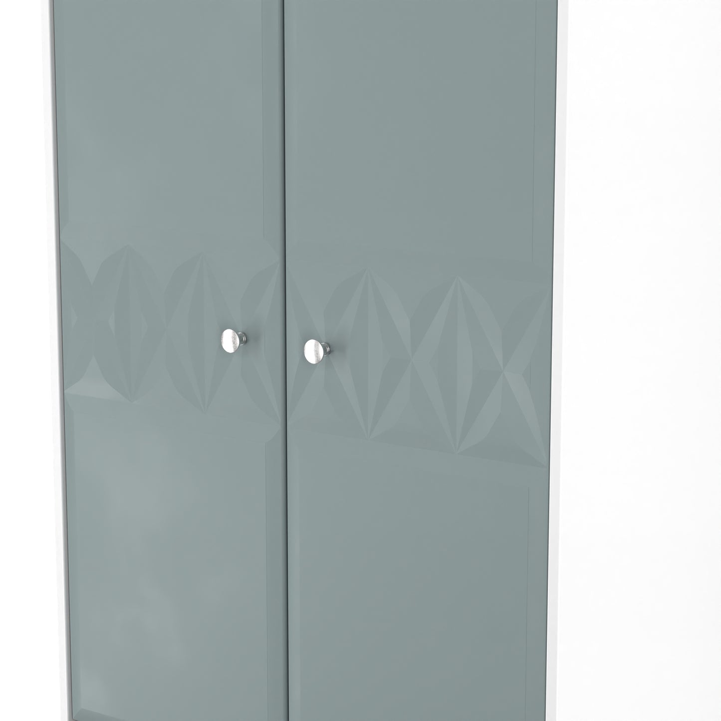 San Jose Tall Wardrobe Teal & White 2 Doors 2 Drawers 77cm