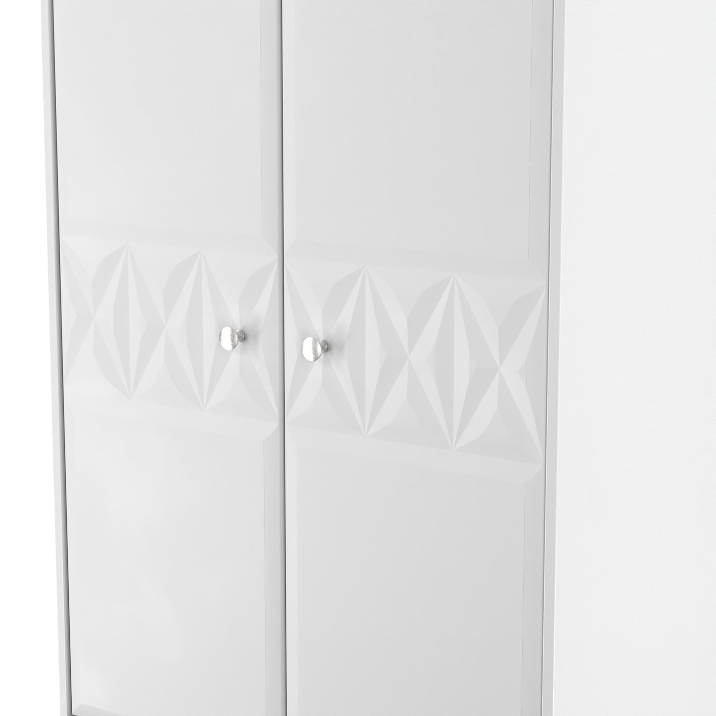 San Jose Tall Wardrobe White 2 Doors 2 Drawers 77cm