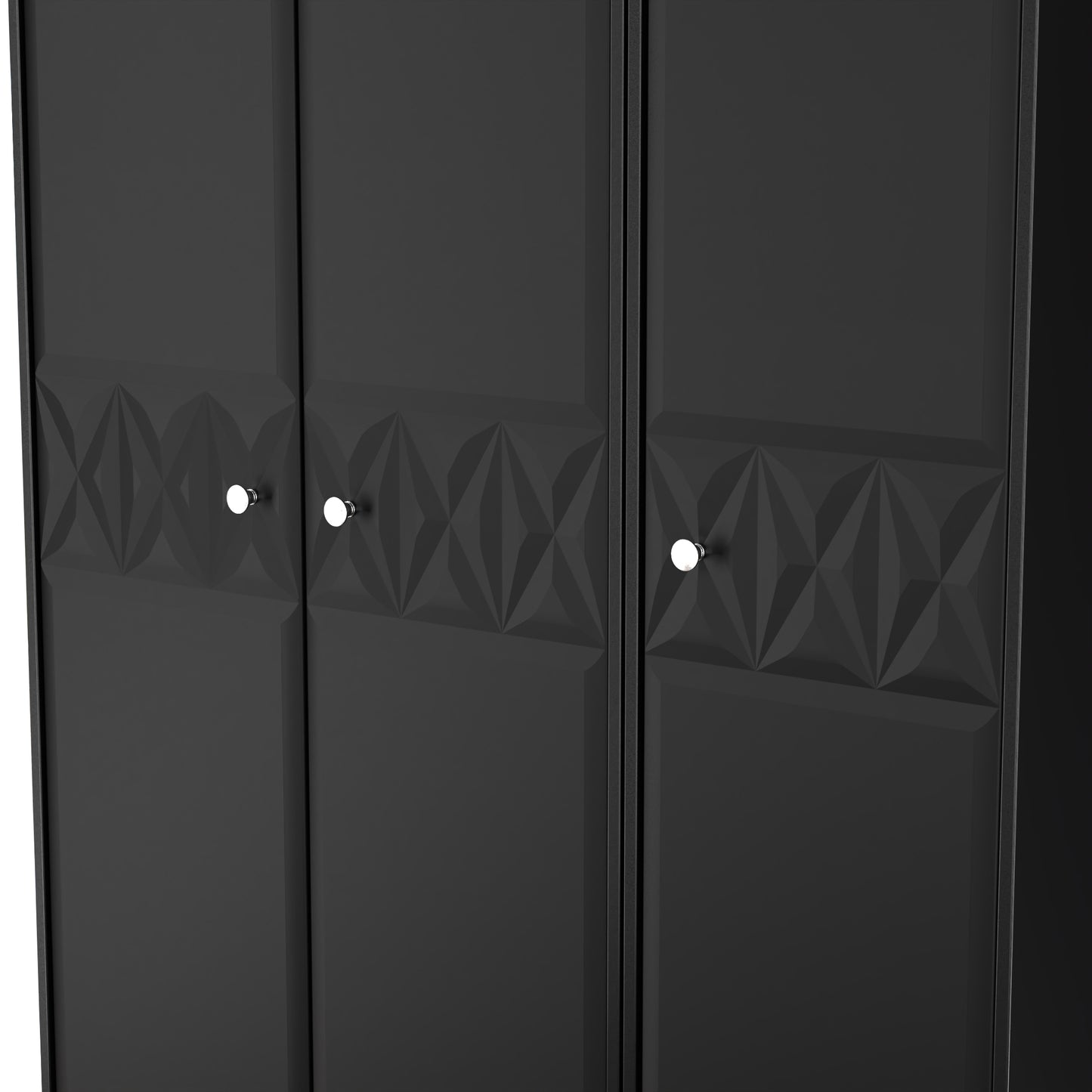 San Jose Tall Wardrobe Black 3 Doors 1 Shelf 116cm