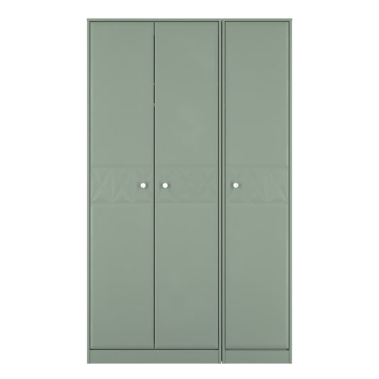 San Jose Tall Wardrobe Green 3 Doors 1 Shelf 116cm