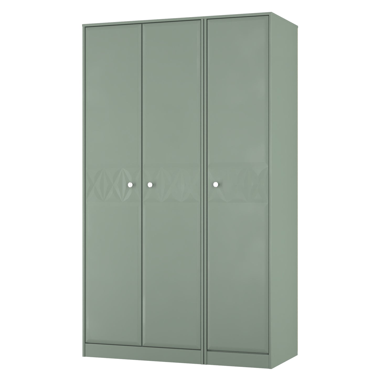 San Jose Tall Wardrobe Green 3 Doors 1 Shelf 116cm