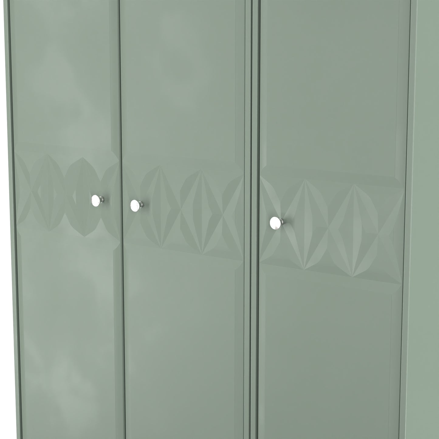 San Jose Tall Wardrobe Green 3 Doors 1 Shelf 116cm