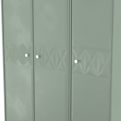 San Jose Tall Wardrobe Green 3 Doors 1 Shelf 116cm