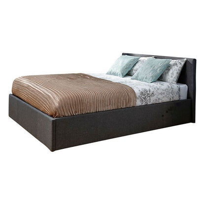Winston King Size Ottoman Bed Fabric Grey 5 x 7ft
