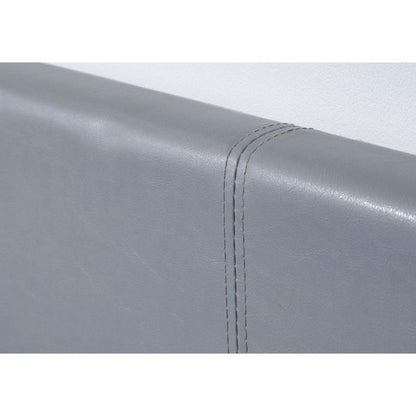 Winston King Size Ottoman Bed Faux Leather Grey 3 x 7ft