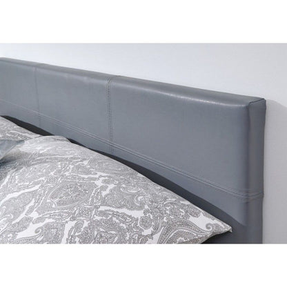 Winston King Size Ottoman Bed Faux Leather Grey 3 x 7ft