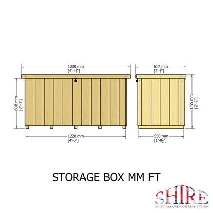 Shire Sherringham 4' 3" x 1' 11" Flat Garden Store - Premium Dip Treated Shiplap