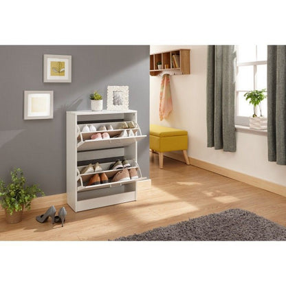 Stirling Shoe Storage White 2 Doors 2 Shelves