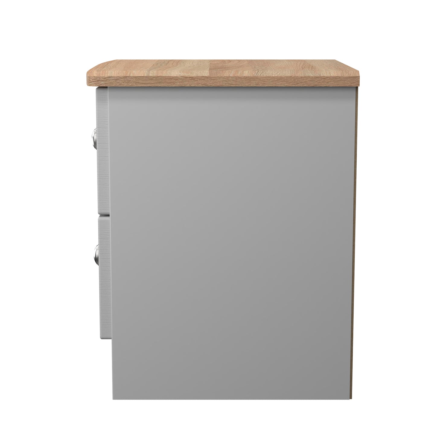 Sussex Bedside Table Grey & Light Oak 2 Drawers 40cm
