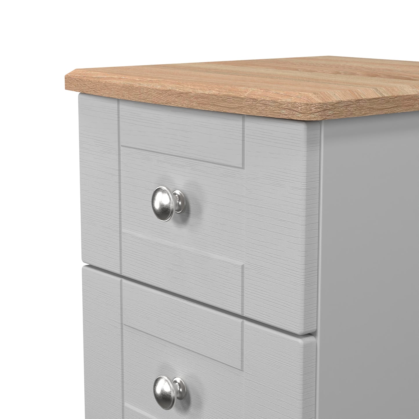 Sussex Bedside Table Grey & Light Oak 2 Drawers 40cm