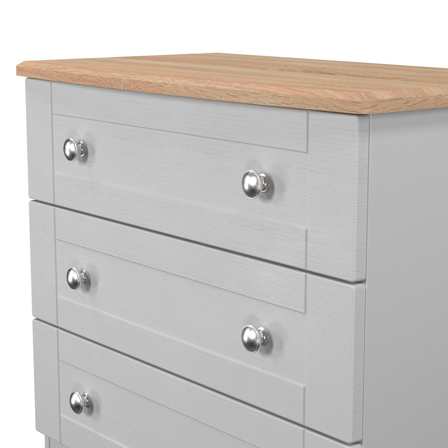Sussex Chest of Drawers Grey & Light Oak 3 Drawers 77cm