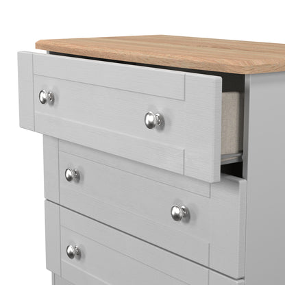 Sussex Chest of Drawers Grey & Light Oak 3 Drawers 77cm