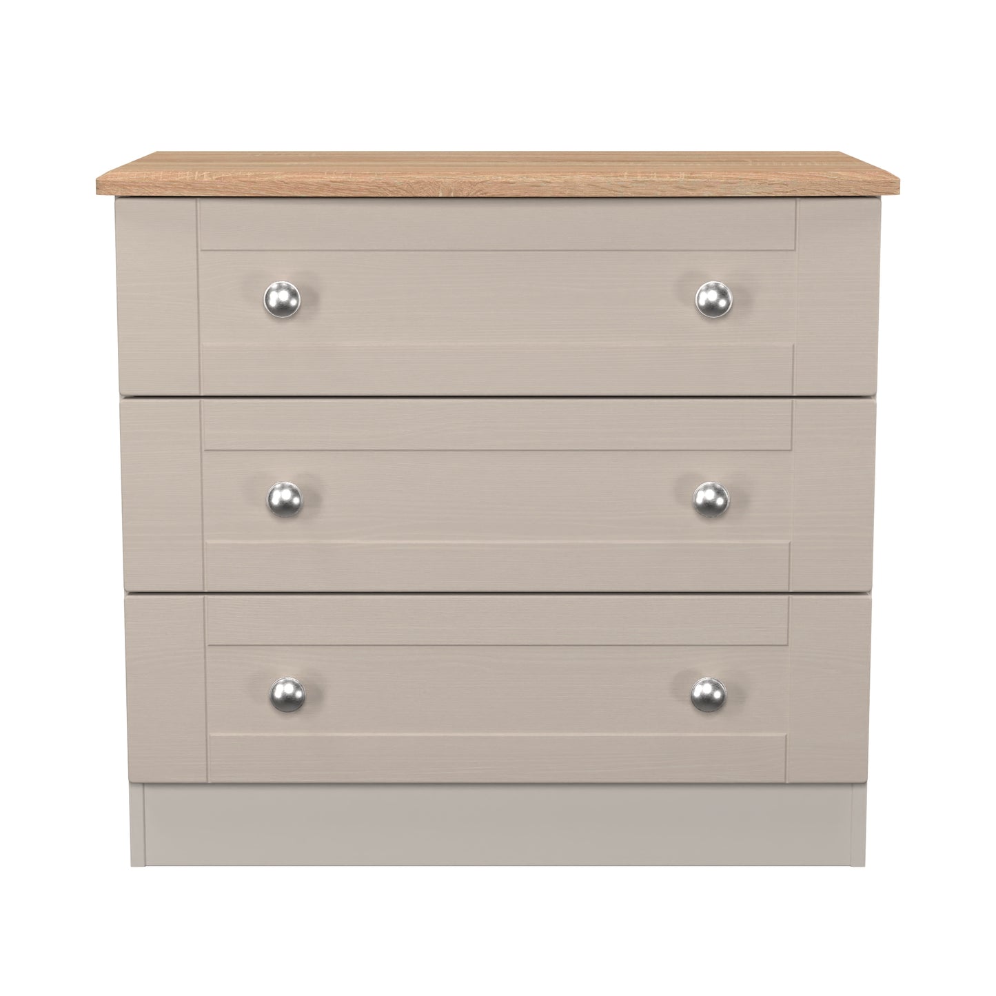Sussex Chest of Drawers Off-white & Light Oak 3 Drawers 77cm
