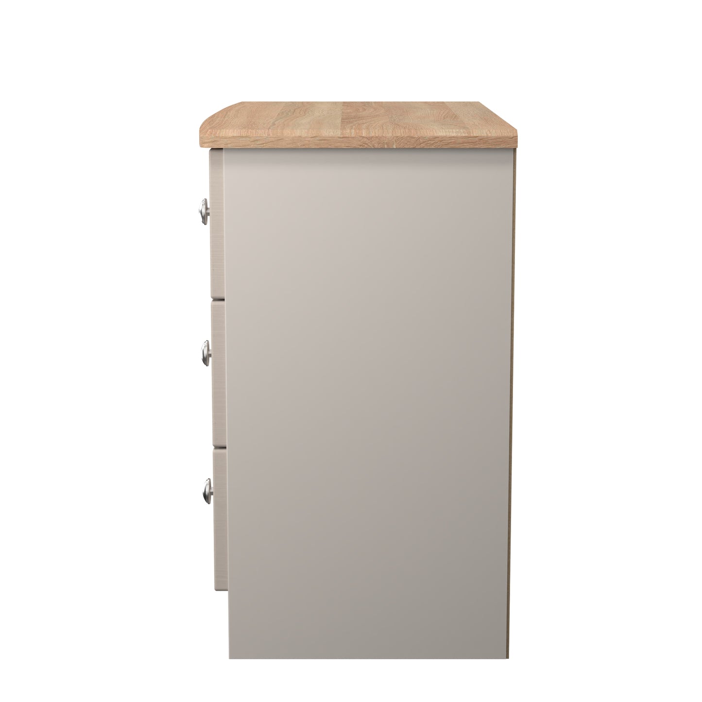 Sussex Chest of Drawers Off-white & Light Oak 3 Drawers 77cm