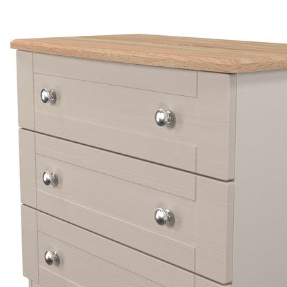 Sussex Chest of Drawers Off-white & Light Oak 3 Drawers 77cm