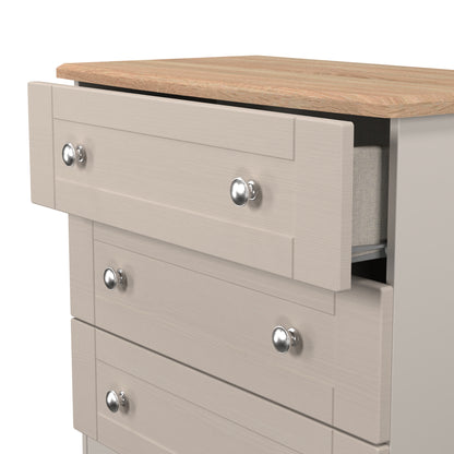 Sussex Chest of Drawers Off-white & Light Oak 3 Drawers 77cm