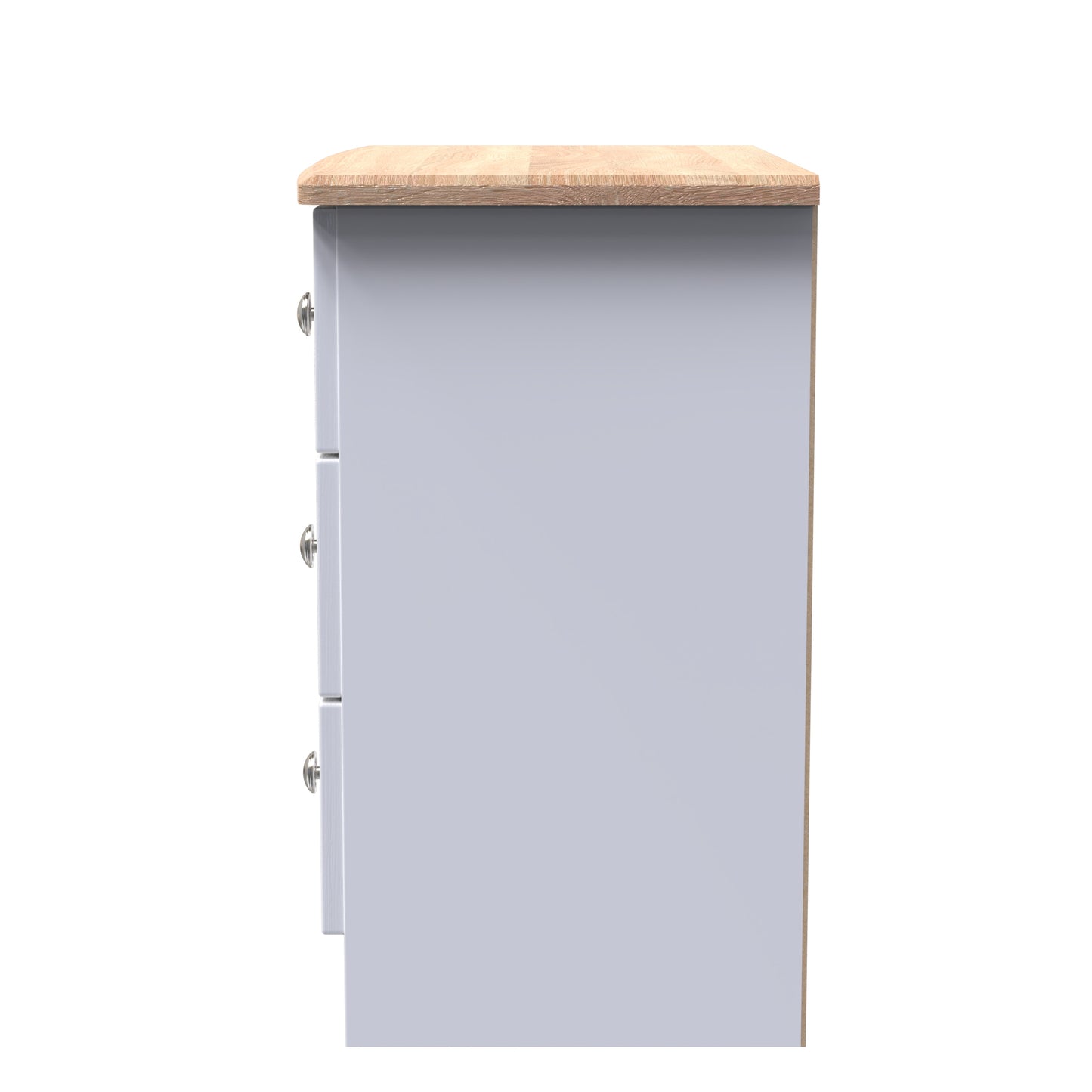 Sussex Chest of Drawers White & Light Oak 3 Drawers 77cm