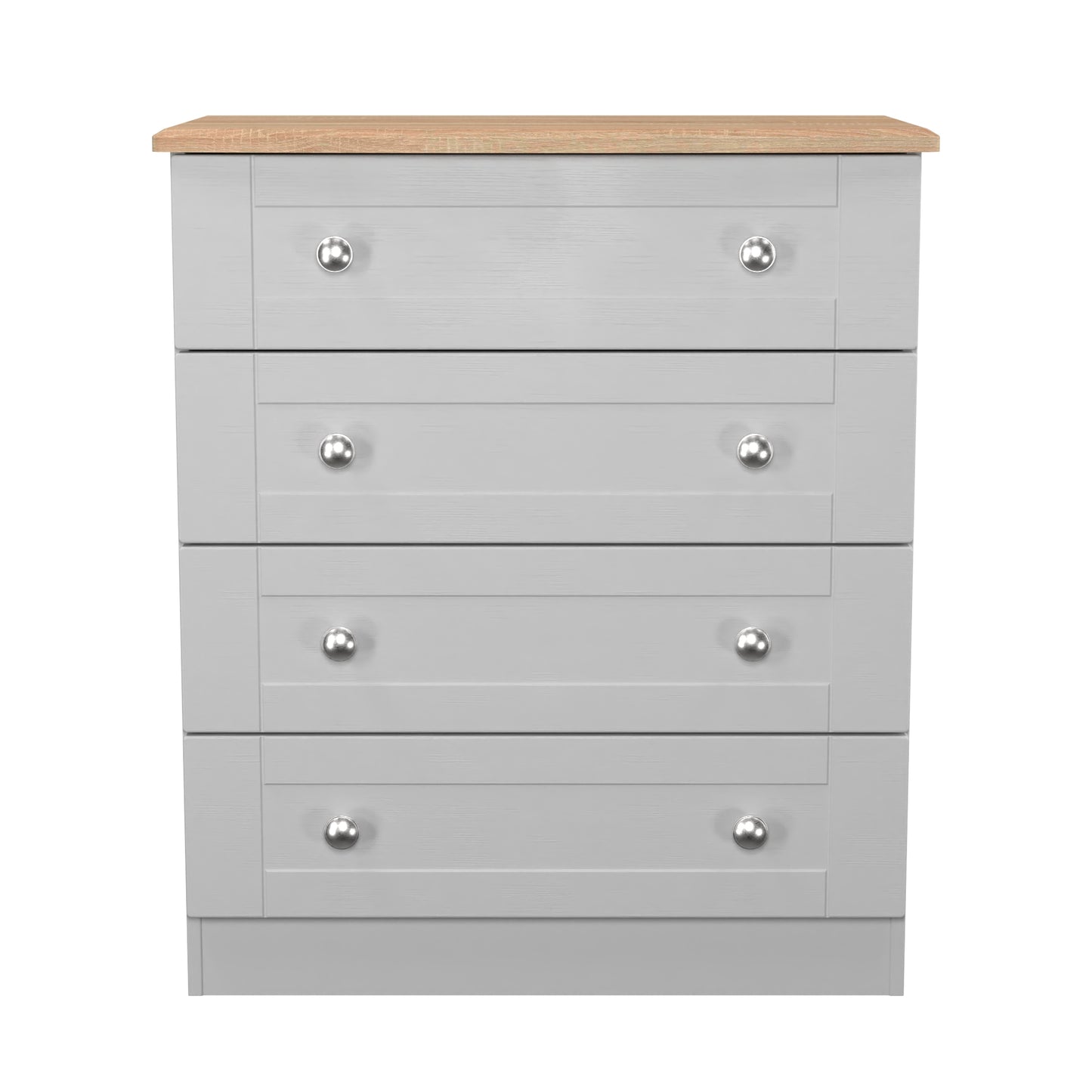 Sussex Chest of Drawers Grey & Light Oak 4 Drawers 77cm